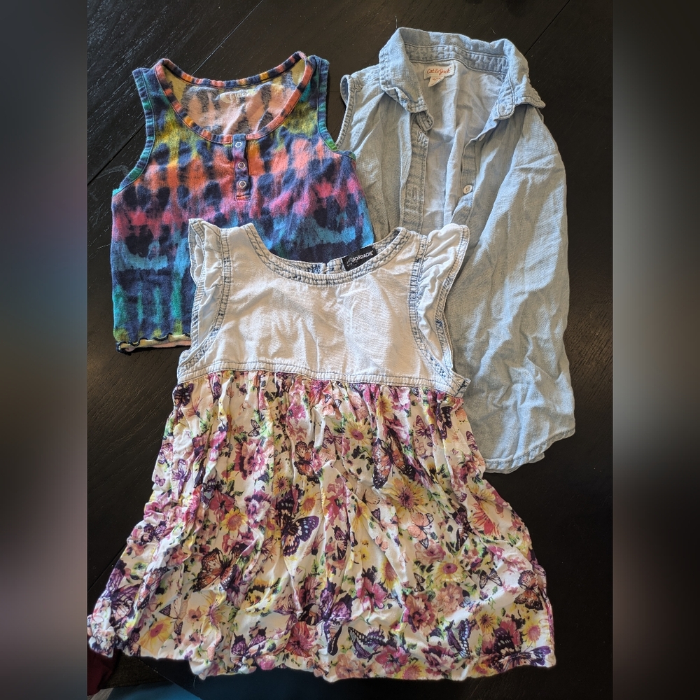 Colorful Kids Sleeveless Tops Set